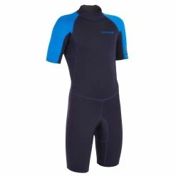 Olaian 100 Neoprene Springsuit Surfing Wetsuit Back Zip Shorty 1.5mm Kids