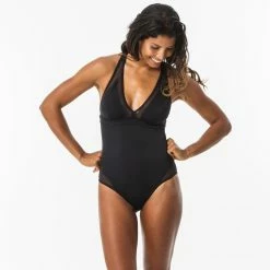 Olaian Isa X-Back One Piece Surf Swimsuit Women's