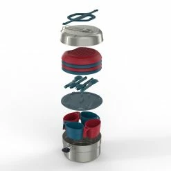 Quechua Non-Stick Stainless Steel 4-Person 24-Piece Camp Cookset 3.5 L