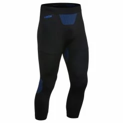 WEDZE Men's Seamless Ski Base Layer Bottom BL 580 I-Soft – Black/Blue