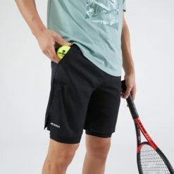 Men's Thermal Tennis Shorts - Black