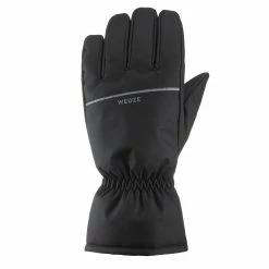 WEDZE ADULT SKI GLOVES 100 - BLACK