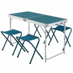 Quechua FOLDING CAMPING TABLE - 4 STOOLS - 4 TO 6 PEOPLE -clothing Shop 8575786 sign kit image 1757596