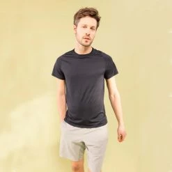 Men's Crew Neck Breathable Fitness T-Shirt - Beige