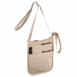 Discreet Neck Pouch TRAVEL RFID Beige