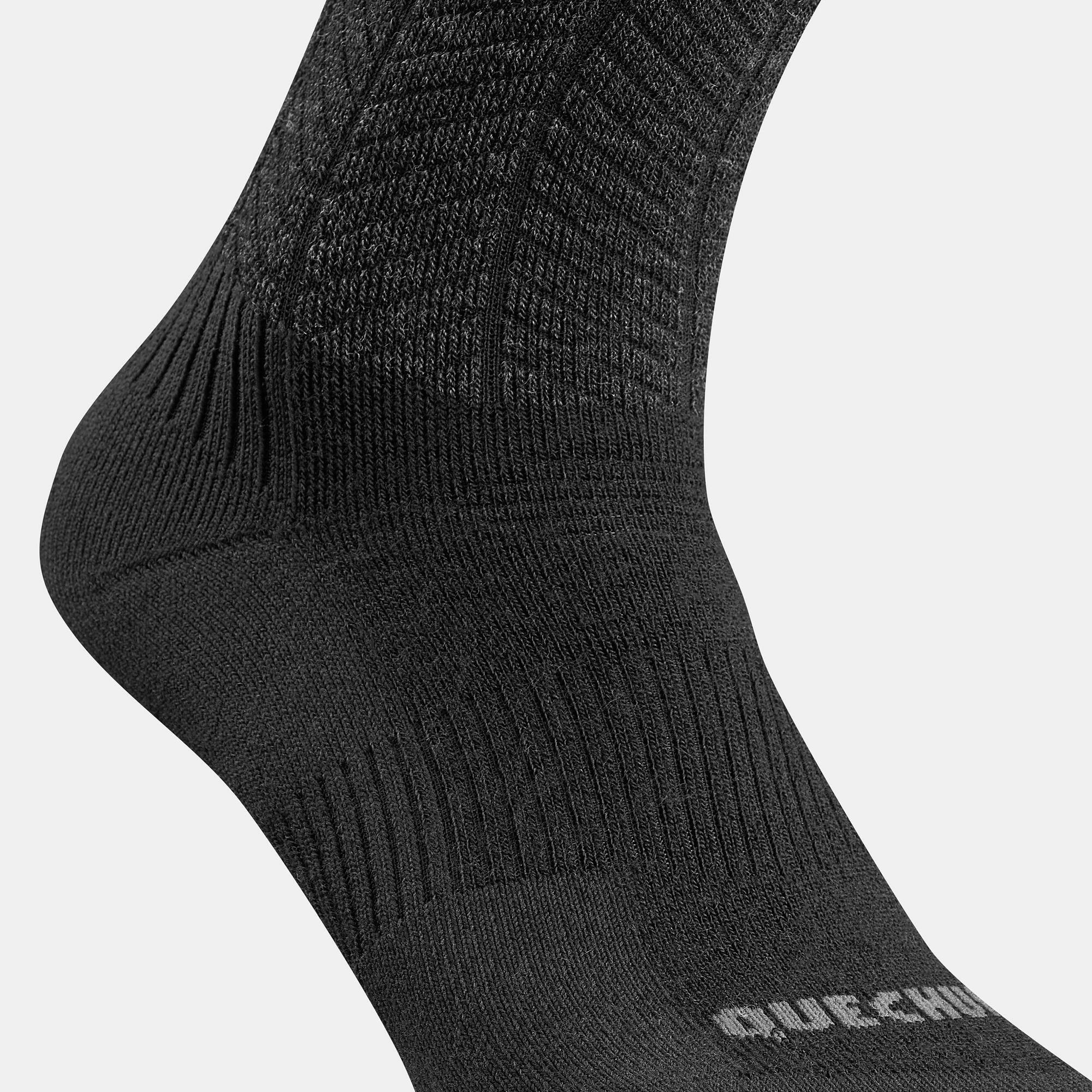 Quechua Merino Wool U-Warm Mid, Hiking Socks, 2-Pack 4 Quechua Merino Wool U-Warm Mid, Hiking Socks, 2-Pack - Image 4